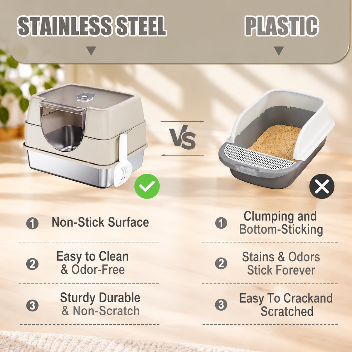Side Entry Enclosed Cat Litter Box