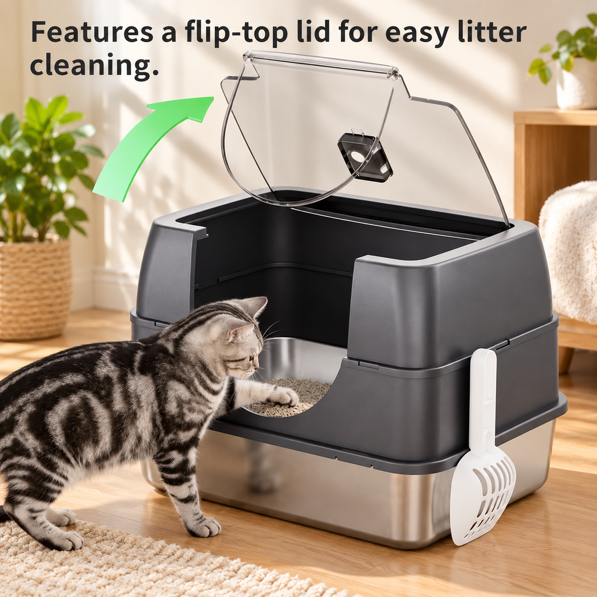 Side Entry Enclosed Cat Litter Box