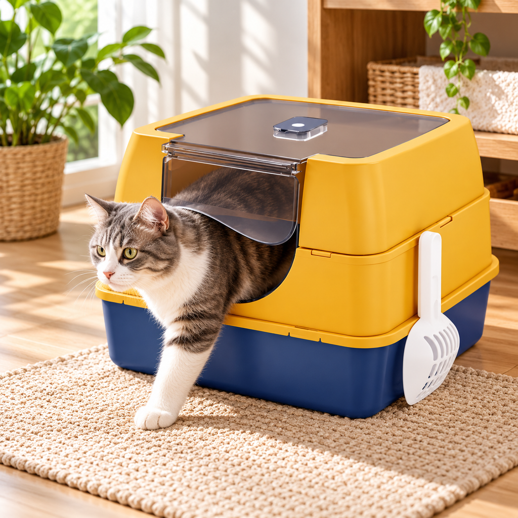Side Entry Enclosed Cat Litter Box