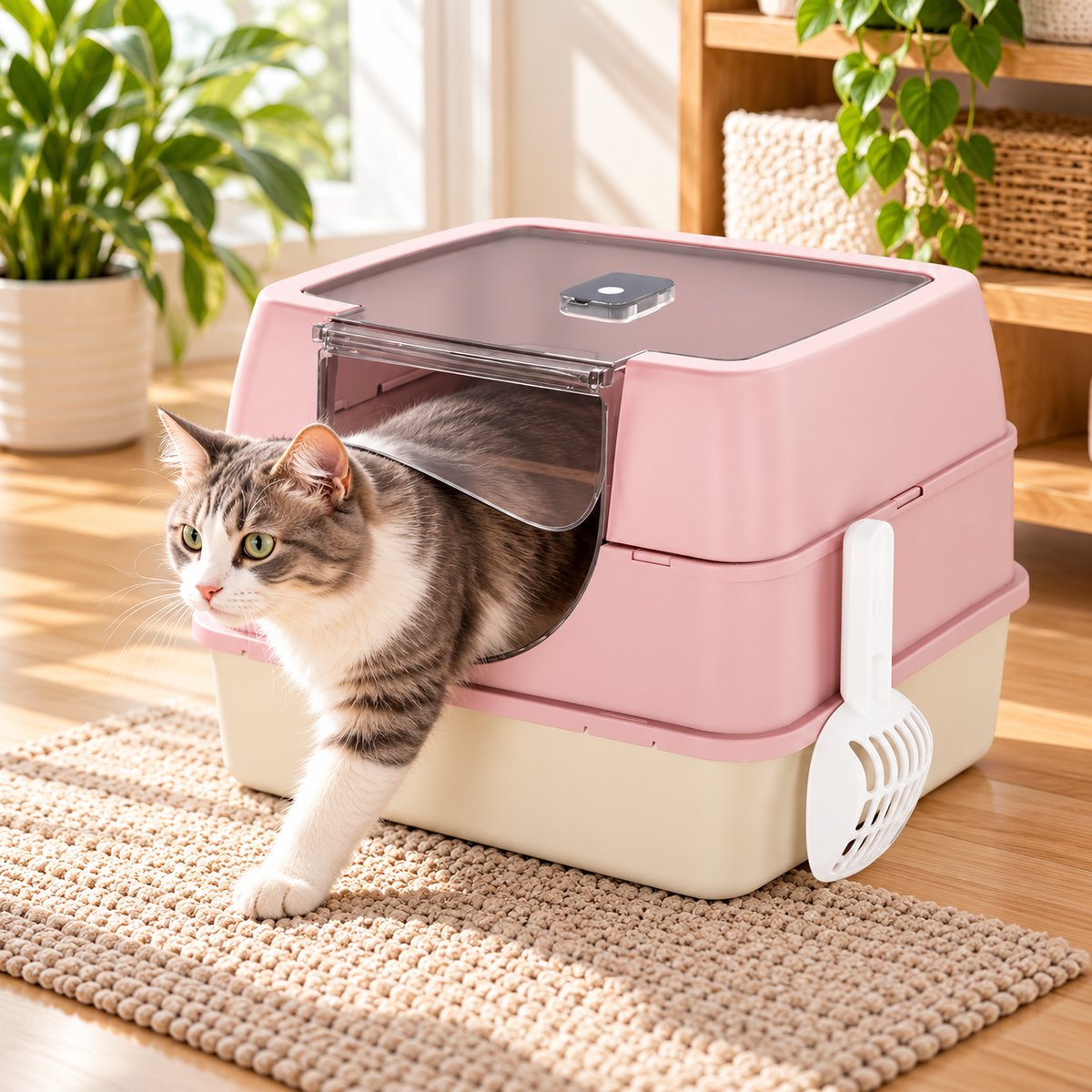 Side Entry Enclosed Cat Litter Box