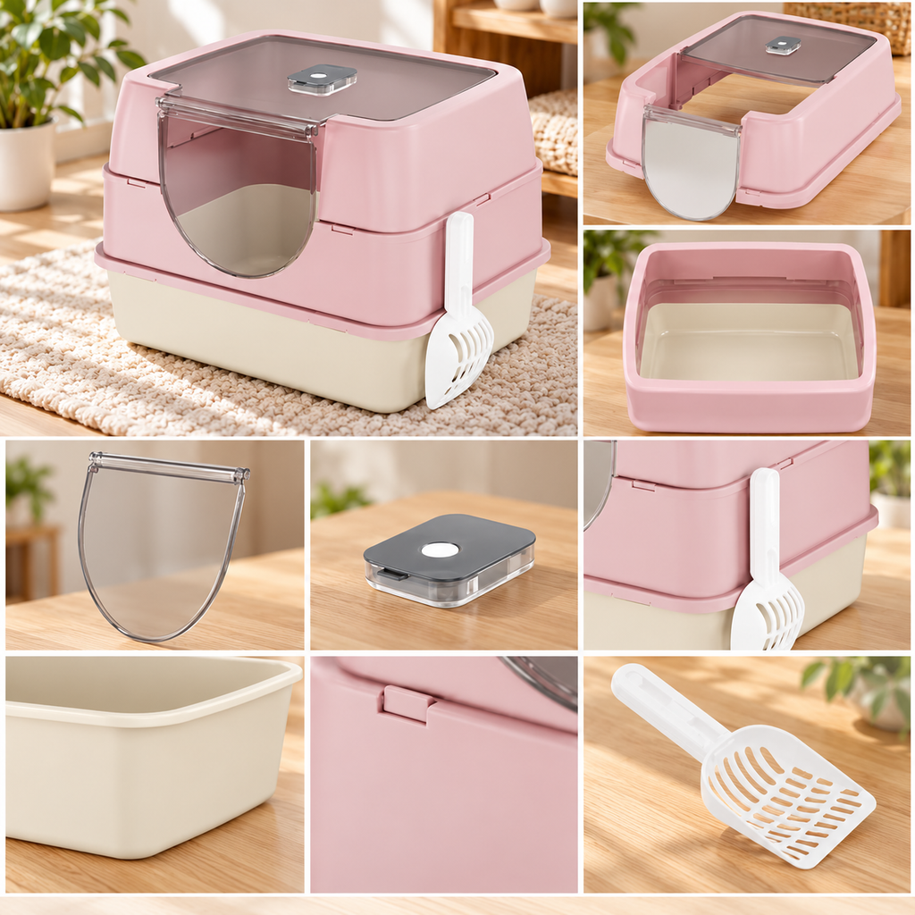 Side Entry Enclosed Cat Litter Box