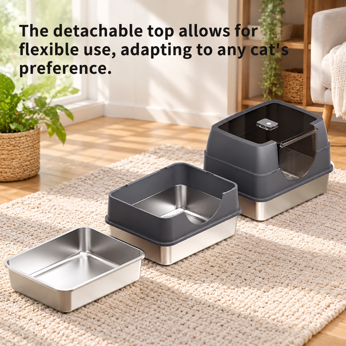 Side Entry Enclosed Cat Litter Box
