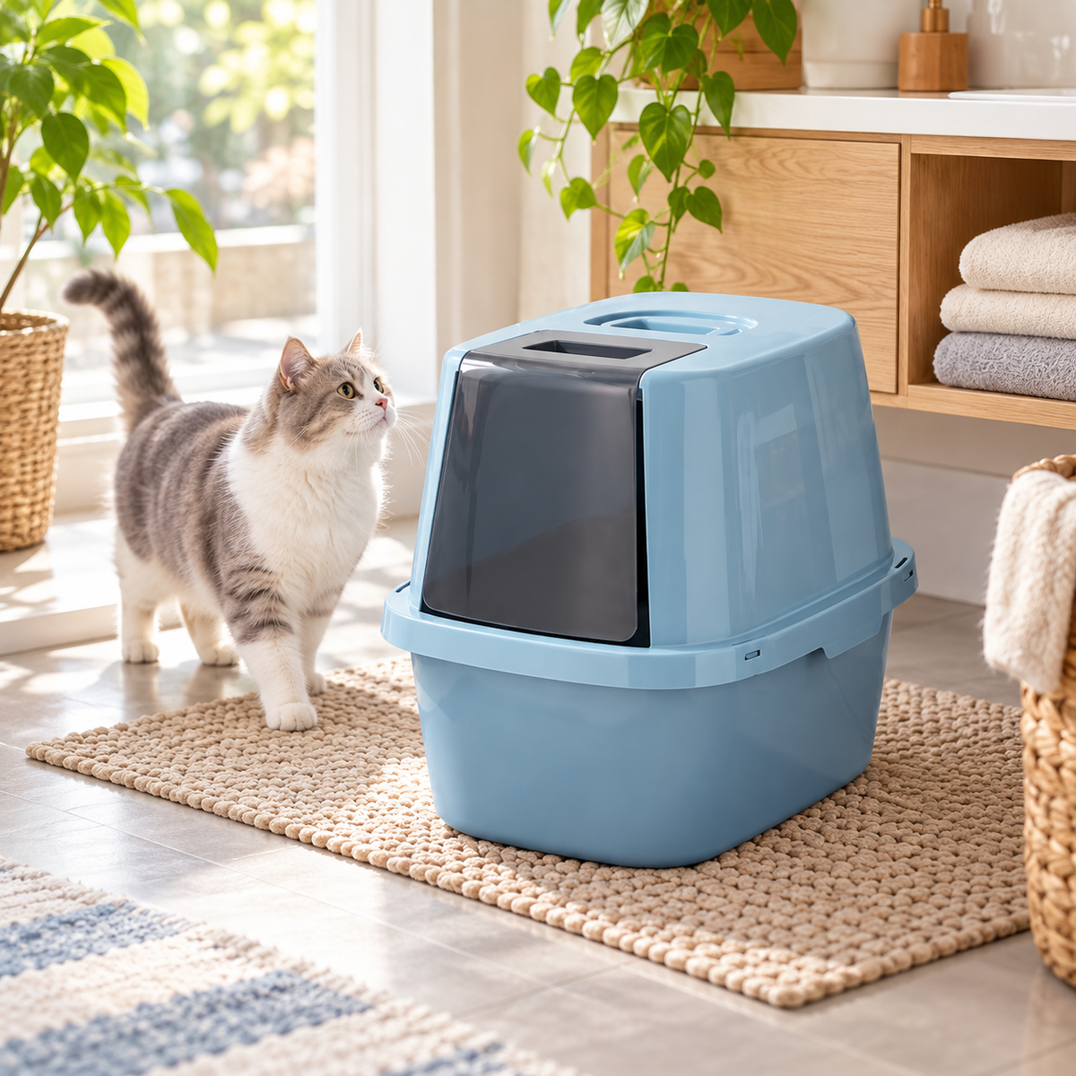 Large Hooded Cat Litter Box